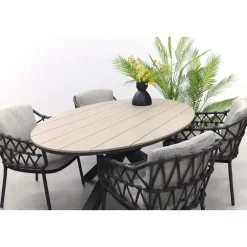 4-Seasons Outdoor 4 Seasons Calpi / GI Edison 180 x 115 cm. tafel - ovale tuinset