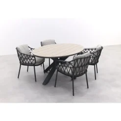 4-Seasons Outdoor 4 Seasons Calpi / GI Edison 180 x 115 cm. tafel - ovale tuinset