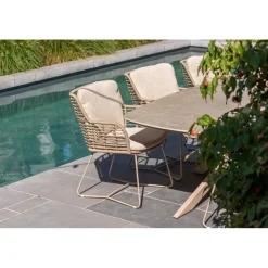 4-Seasons Outdoor 4 Seasons Fabrice lounge dining stoel - Latte