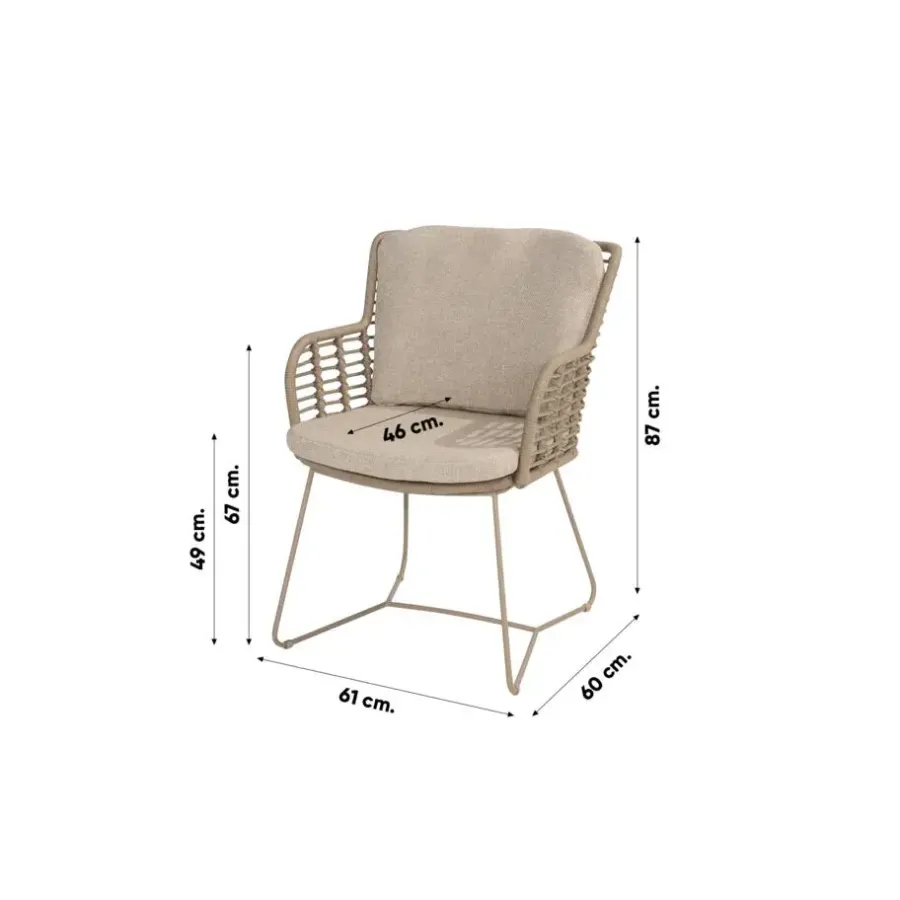 4-Seasons Outdoor 4 Seasons Fabrice lounge dining stoel - Latte