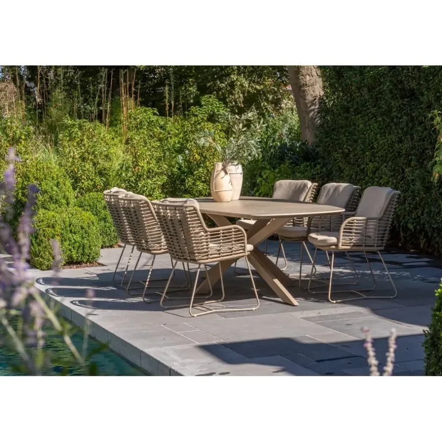 4-Seasons Outdoor 4 Seasons Fabrice lounge dining stoel - Latte