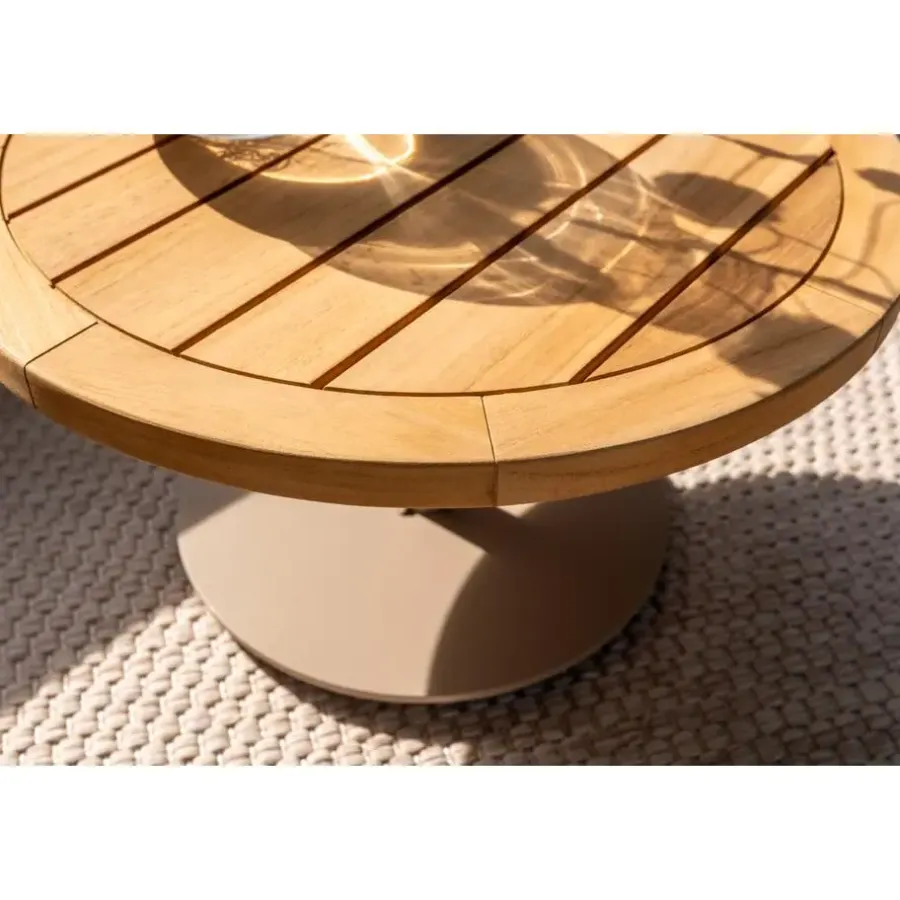 4-Seasons Outdoor 4 Seasons Volta teak salontafel - Ø60 cm. taupe