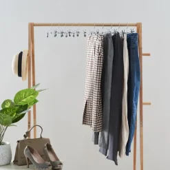 ACAZA 20 Stuks Broekhangers met Knijpers- Stevige Kleding Hangers Zilver en Zwart