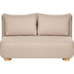 Slaapbanken|Slaapbanken-Leen Bakker ABISKO - Slaapbank 2-zits - Beige - Kunstlinnen