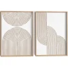 Schilderijen-Reinders Abstracte wanddecoratie set met structuur Taupe bogen - 40 x 30cm