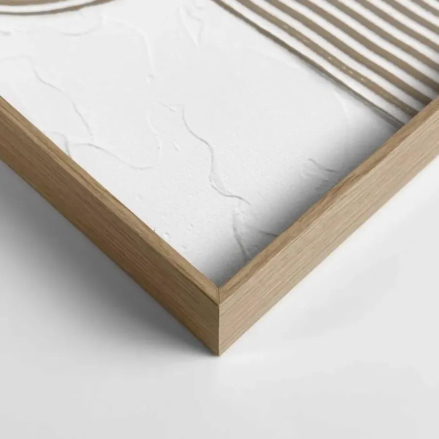 Schilderijen-Reinders Abstracte wanddecoratie set met structuur Taupe bogen - 40 x 30cm