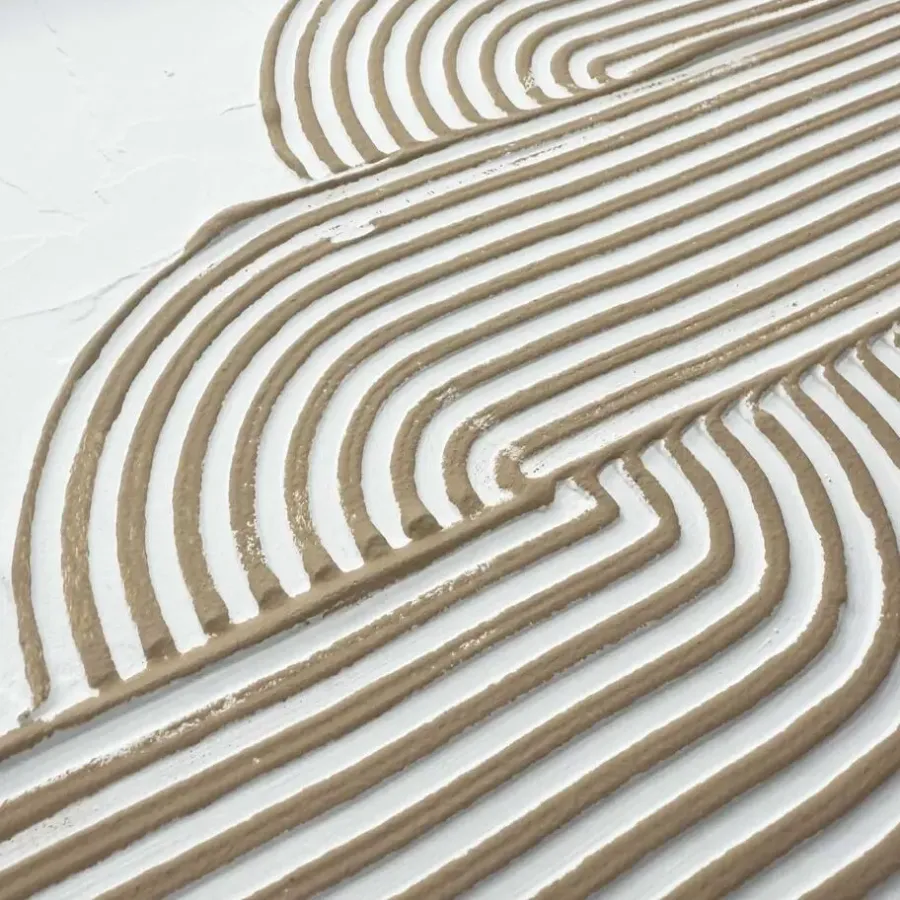 Schilderijen-Reinders Abstracte wanddecoratie set met structuur Taupe bogen - 40 x 30cm