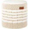 Leen Bakker ABTIN - Poef - Wit/Beige - Jute