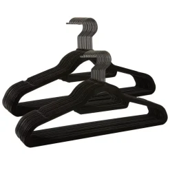 Merkloos ACAZA - 50 Anti-slip kleerhangers - Zwarte haak