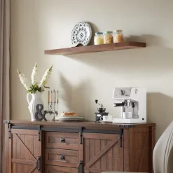 Wandplanken-Merkloos ACAZA Boekenplank van 140 cm lang - industrieel Design - Vintage bruin