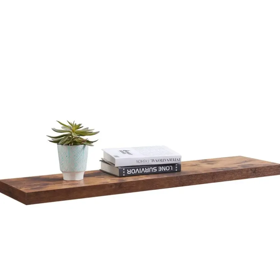 Wandplanken-Merkloos ACAZA Boekenplank van 100 cm lang - industrieel Design - Vintage bruin