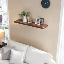 Wandplanken-Merkloos ACAZA Boekenplank van 100 cm lang - industrieel Design - Vintage bruin