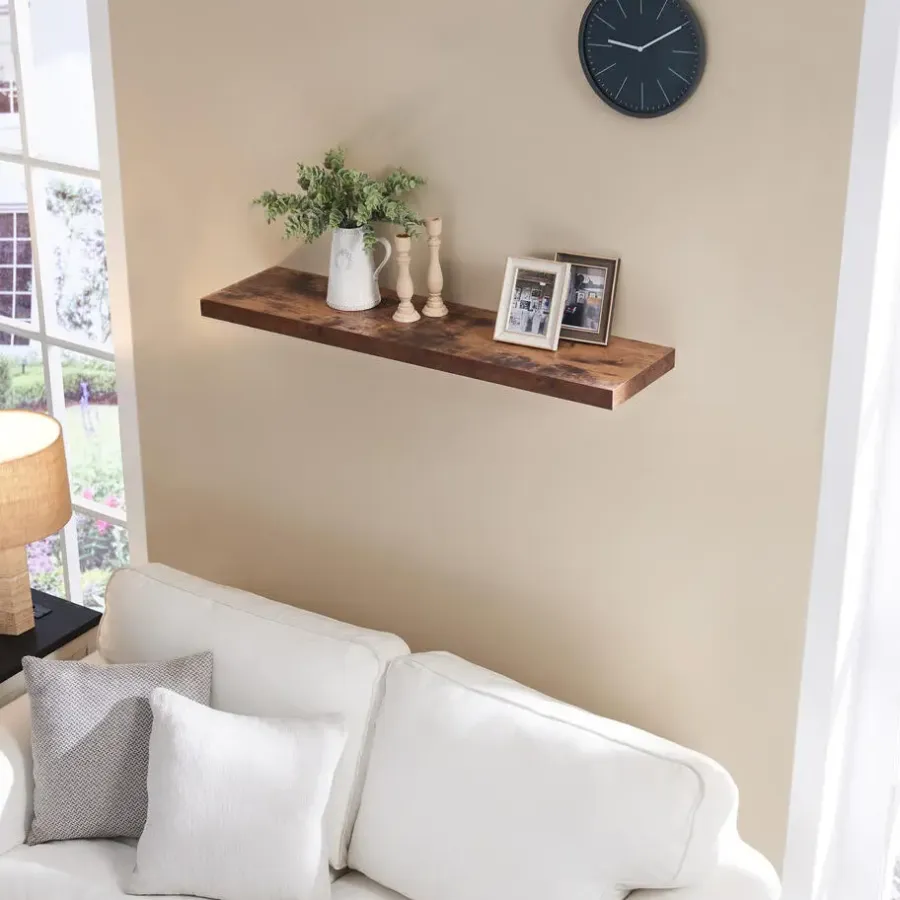 Wandplanken-Merkloos ACAZA Boekenplank van 100 cm lang - industrieel Design - Vintage bruin