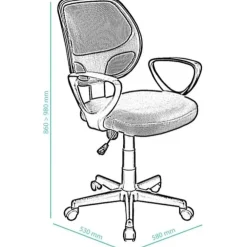 Merkloos ACAZA Bureaustoel Buritos - Solide, Verstelbaar en Ergonomisch - Zwart