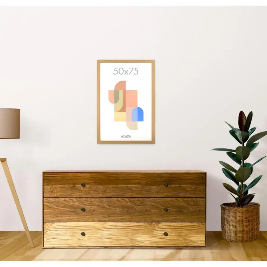 Fotolijsten-Merkloos ACAZA Fotokader - Fotolijst - 50x75 cm - MDF hout - Warme Eik