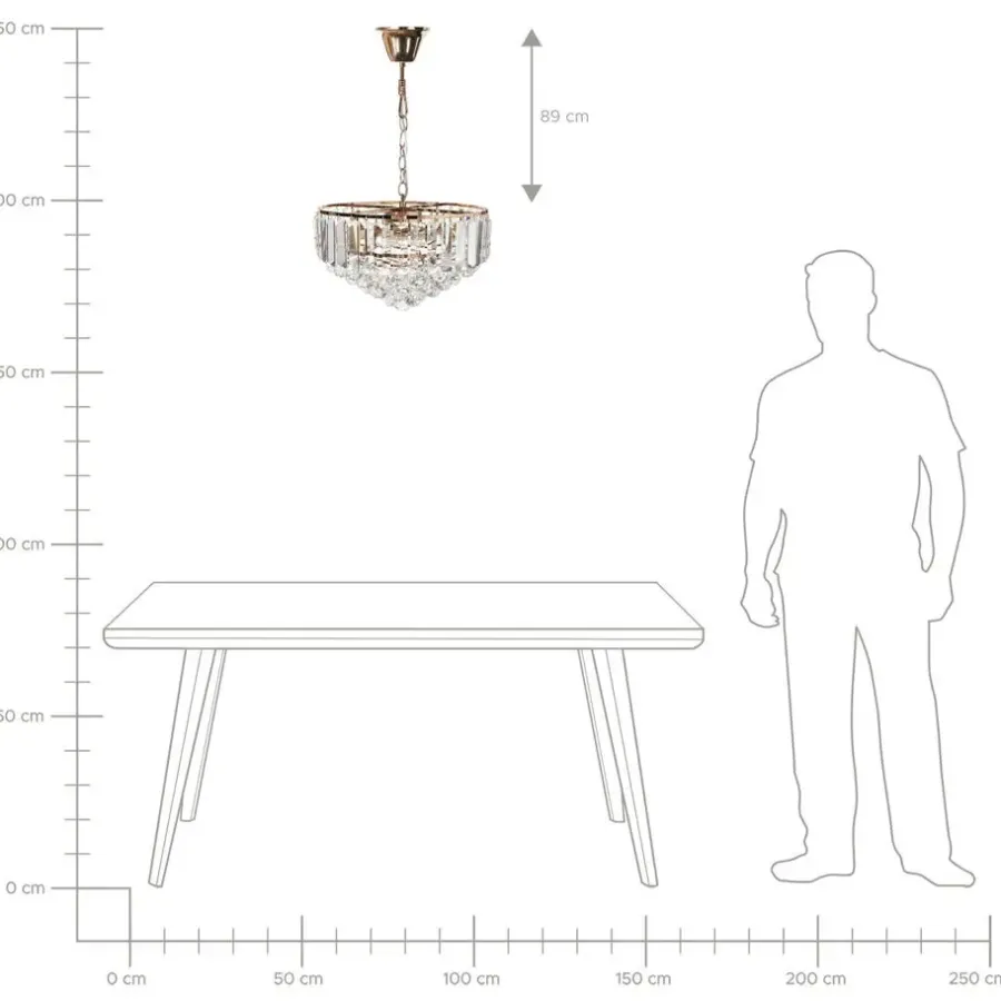 Beliani ACHEIRO - Kroonluchter - Goud - ⌀ 49 cm - Kristal