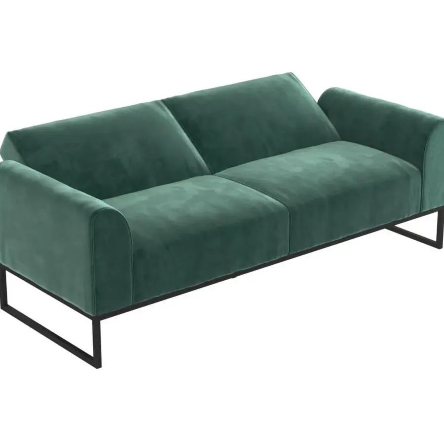 Slaapbanken|Slaapbanken-Cosmoliving by Cosmopolitan Adley - 2-zits slaapbank in groen fluweel