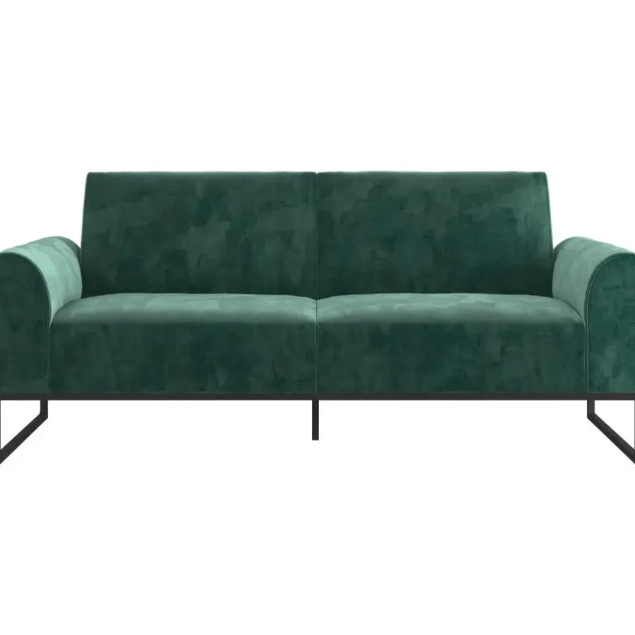 Slaapbanken|Slaapbanken-Cosmoliving by Cosmopolitan Adley - 2-zits slaapbank in groen fluweel