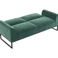 Slaapbanken|Slaapbanken-Cosmoliving by Cosmopolitan Adley - 2-zits slaapbank in groen fluweel