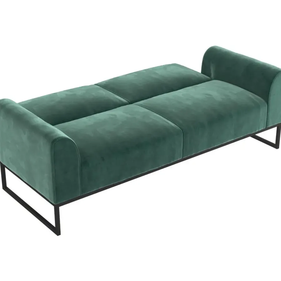 Slaapbanken|Slaapbanken-Cosmoliving by Cosmopolitan Adley - 2-zits slaapbank in groen fluweel