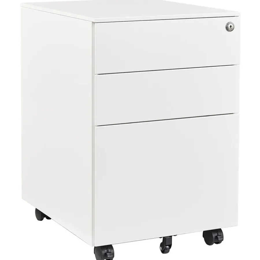 Ladeblokken-Euroseats Afsluitbaar ladeblok / bureaukast 39x60 cm - 3 lades - Wit