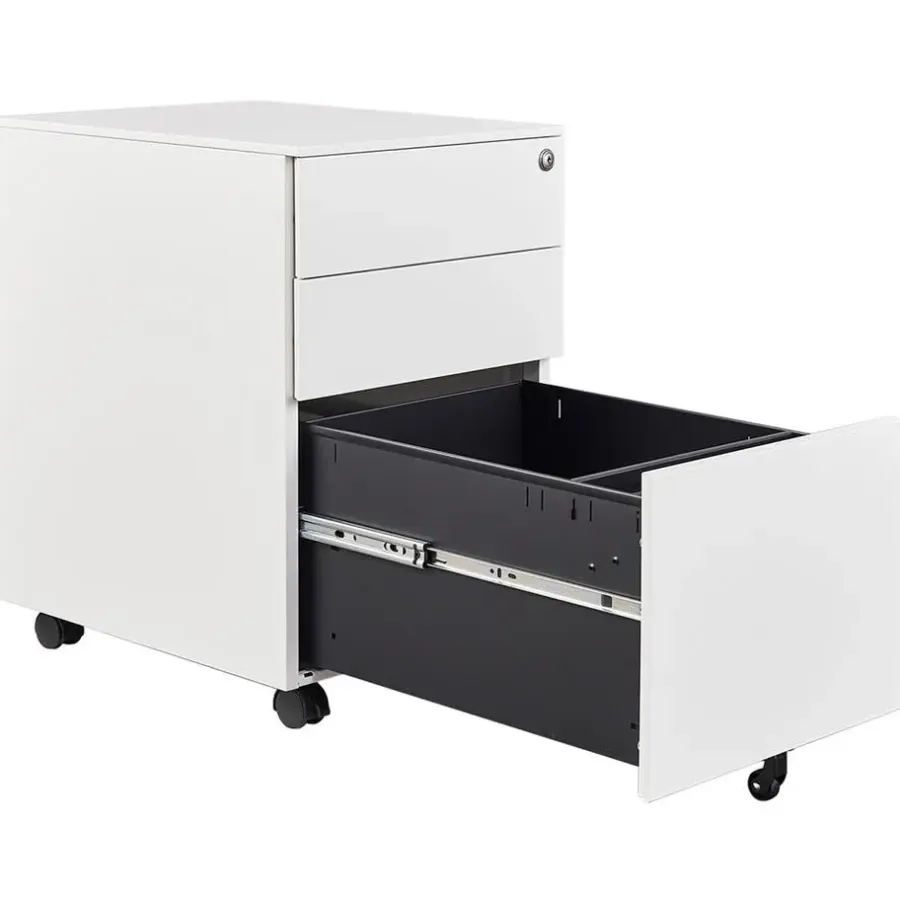 Ladeblokken-Euroseats Afsluitbaar ladeblok / bureaukast 39x60 cm - 3 lades - Wit