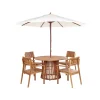 Beliani AGELLO - Tuinset voor 4 met parasol - Lichthout - Acaciahout