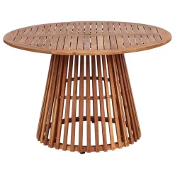 Beliani AGELLO - Tuinset voor 4 met parasol - Lichthout - Acaciahout