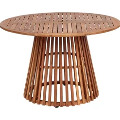 Beliani AGELLO - Tuinset voor 4 met parasol - Lichthout - Acaciahout