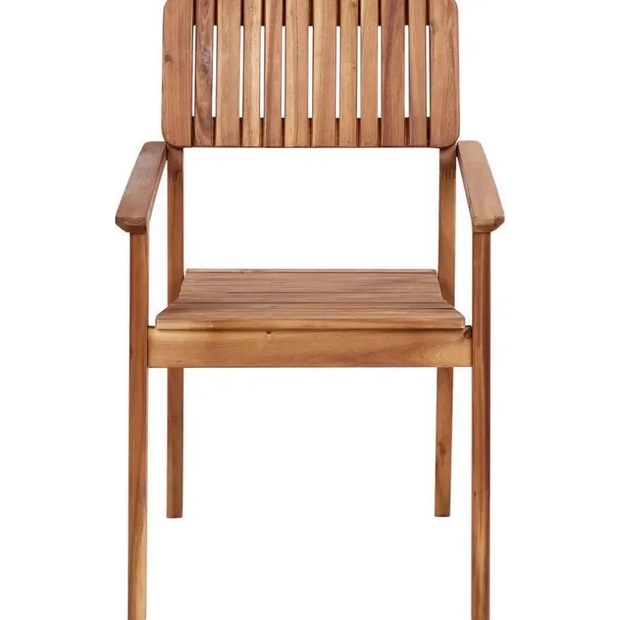 Tuinstoelen-Beliani AGELLO- Tuinstoel set van 2 - Lichthout - Acaciahout