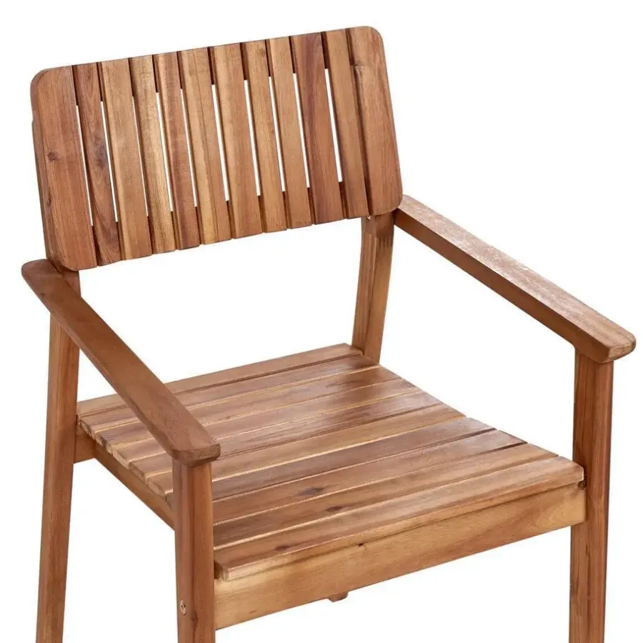 Tuinstoelen-Beliani AGELLO- Tuinstoel set van 2 - Lichthout - Acaciahout