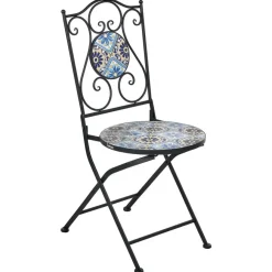 Bistro- & Balkonsets-Leen Bakker AGGIUS - Set van 2 tuinstoelen - Zwart - IJzer
