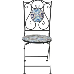 Bistro- & Balkonsets-Leen Bakker AGGIUS - Set van 2 tuinstoelen - Zwart - IJzer