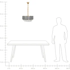Leen Bakker AGUARICO - Kroonluchter - Messing/Transparant - Glas