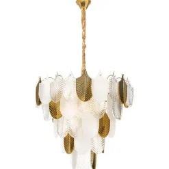 Kroonluchters-Leen Bakker AGUIRRE - Kroonluchter - Messing/Transparant - Glas