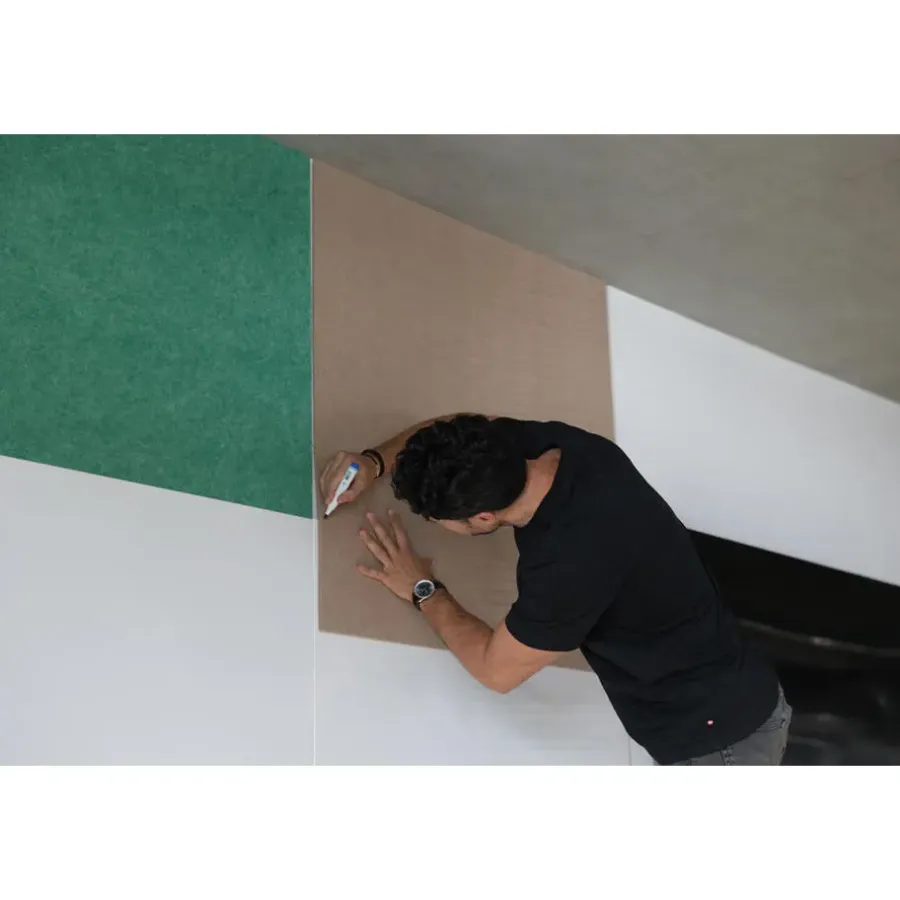 Wandpanelen-IVOL Akoestisch wandpaneel PET-vilt - 100x100 cm - Zwart