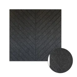 IVOL Akoestisch wandpaneel PET-vilt - 100x100cm - Visgraat motief Antraciet