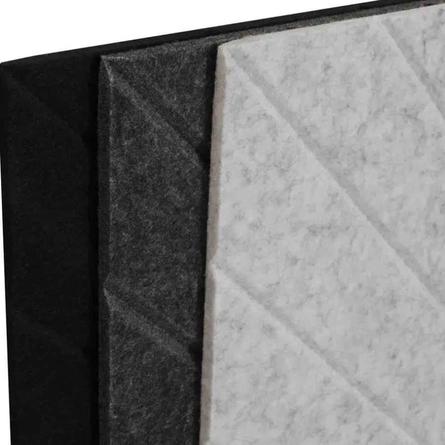 Wandpanelen-IVOL Akoestisch wandpaneel PET-vilt - 100x100cm - Visgraat motief Zwart