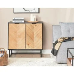 Beliani ALASKA - Dressoir - Lichtbruin/Zwart - Hout
