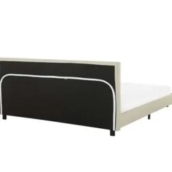 2-Persoons Bedden-Beliani ALBI - Tweepersoonsbed - Beige - 180 x 200 cm - Polyester
