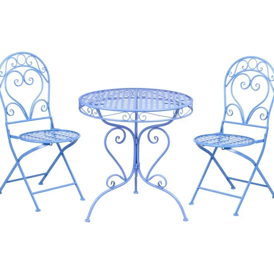 Leen Bakker ALBINIA - Bistroset voor 2 - Blauw - Metaal