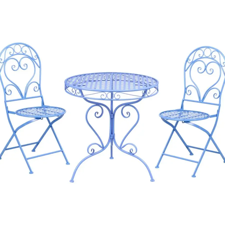 Leen Bakker ALBINIA - Bistroset voor 2 - Blauw - Metaal