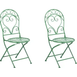 Leen Bakker ALBINIA - Tuinstoel set van 2 - Groen - Metaal