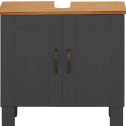 Wastafelkasten-Dorel Home Alby - Wastafelonderkast 60 cm met 2 deuren in antraciet
