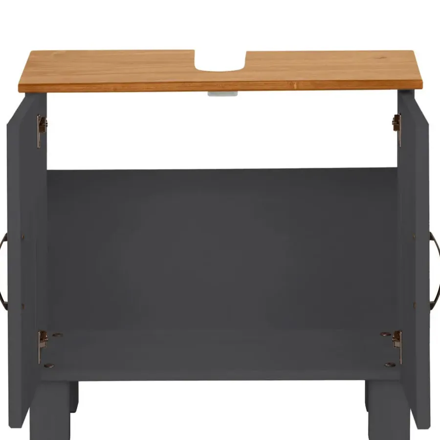 Wastafelkasten-Dorel Home Alby - Wastafelonderkast 60 cm met 2 deuren in antraciet