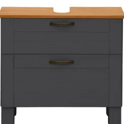 Wastafelkasten-Dorel Home Alby - Wastafelonderkast 60 cm met 1 klep 1 lade in antraciet