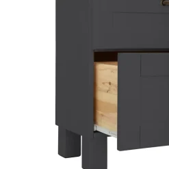 Wastafelkasten-Dorel Home Alby - Wastafelonderkast 60 cm met 1 klep 1 lade in antraciet