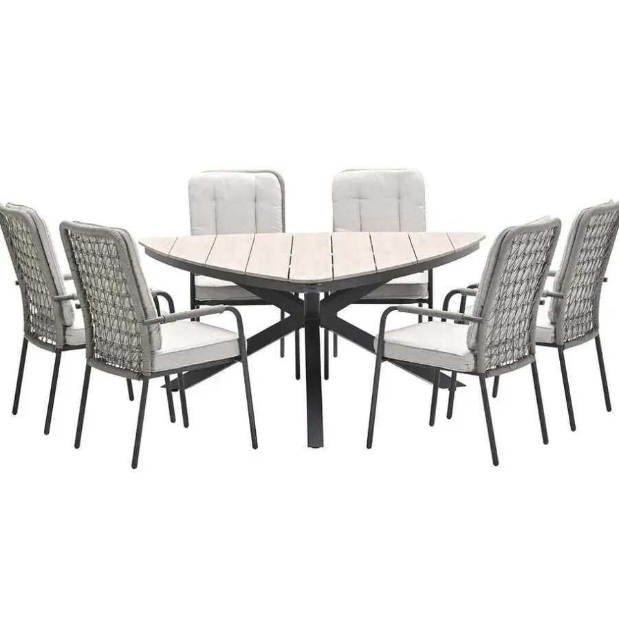 Garden Impressions Aleria tuinset 7-delig - Tulli triangle tafel 170 cm
