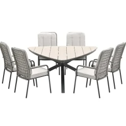Garden Impressions Aleria tuinset 7-delig - Tulli triangle tafel 170 cm