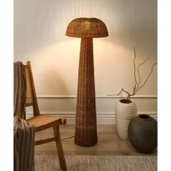 Staande Lampen-Leen Bakker ALERO - Staande lamp - Bruin - Rotan